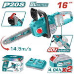 Total Cordless chain saw 40V(20V+20V) 16"(40cm) - Image 3