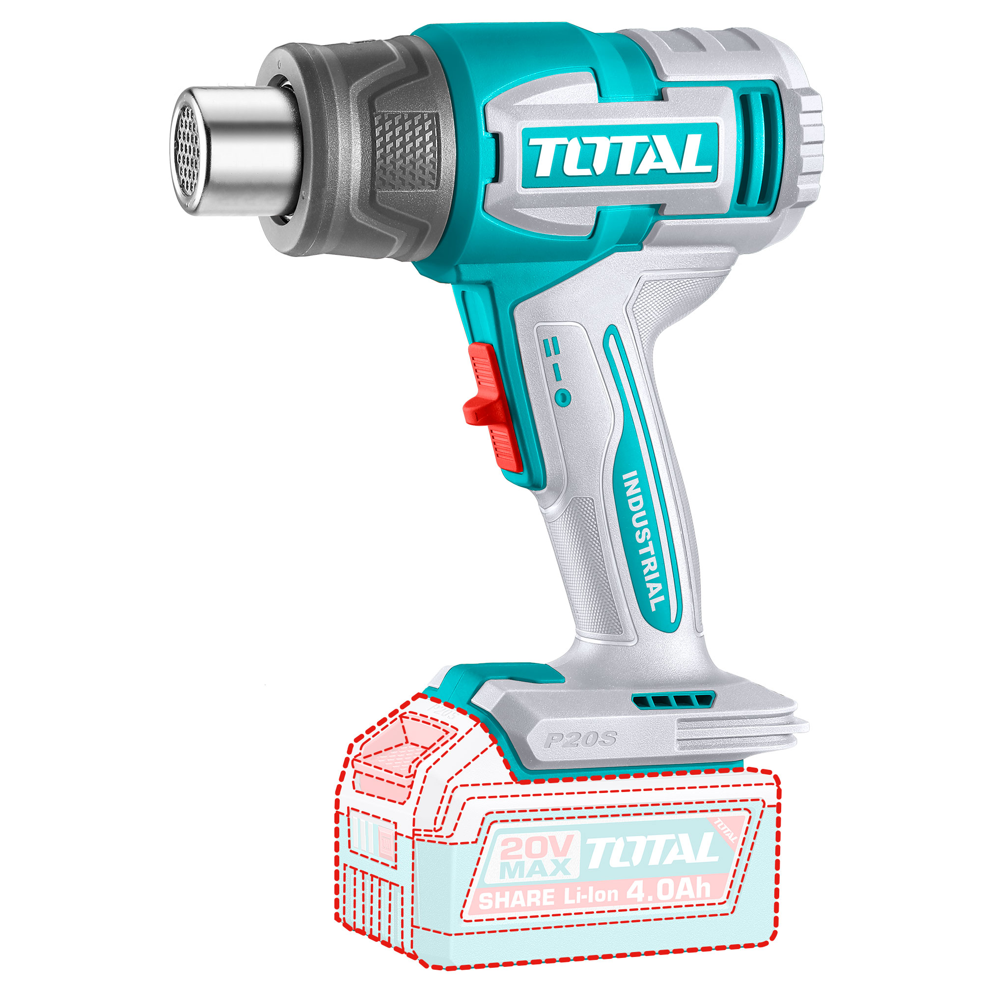 5fb72418-11b9-11f1-a611-3cecef926213_1677bffd-1222-11f1-a611-3cecef926213 Total TBLI2008 Cordless heat gun 20V - Image 1