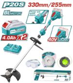 Total TSTLI200285 Cordless string trimmer and brush cutter 40V(20V+20V) - Image 3
