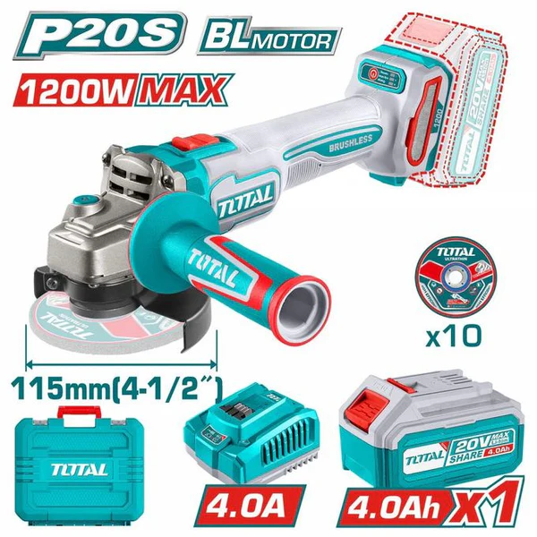 Total TAGLI2211531 Cordless angle grinder 1200W 20V - Image 3