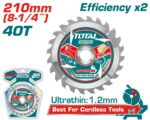 Total TAC2332103 TCT saw blade Size: 210mm(8-1/4") 40T - Image 3
